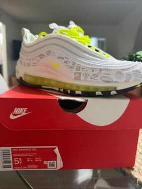 Nike Air Max 97 White with Neon Yellow Accents